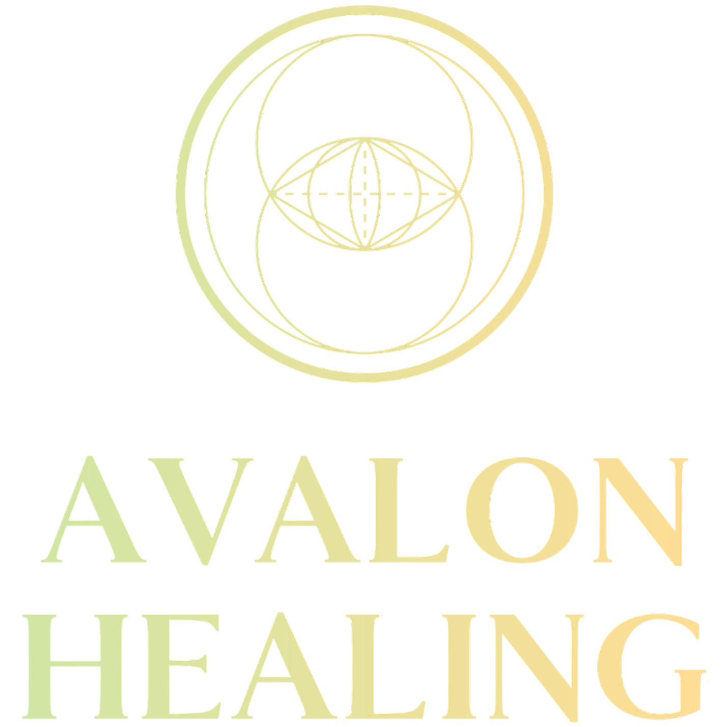 Avalon Healing logo in soft green and gold typography