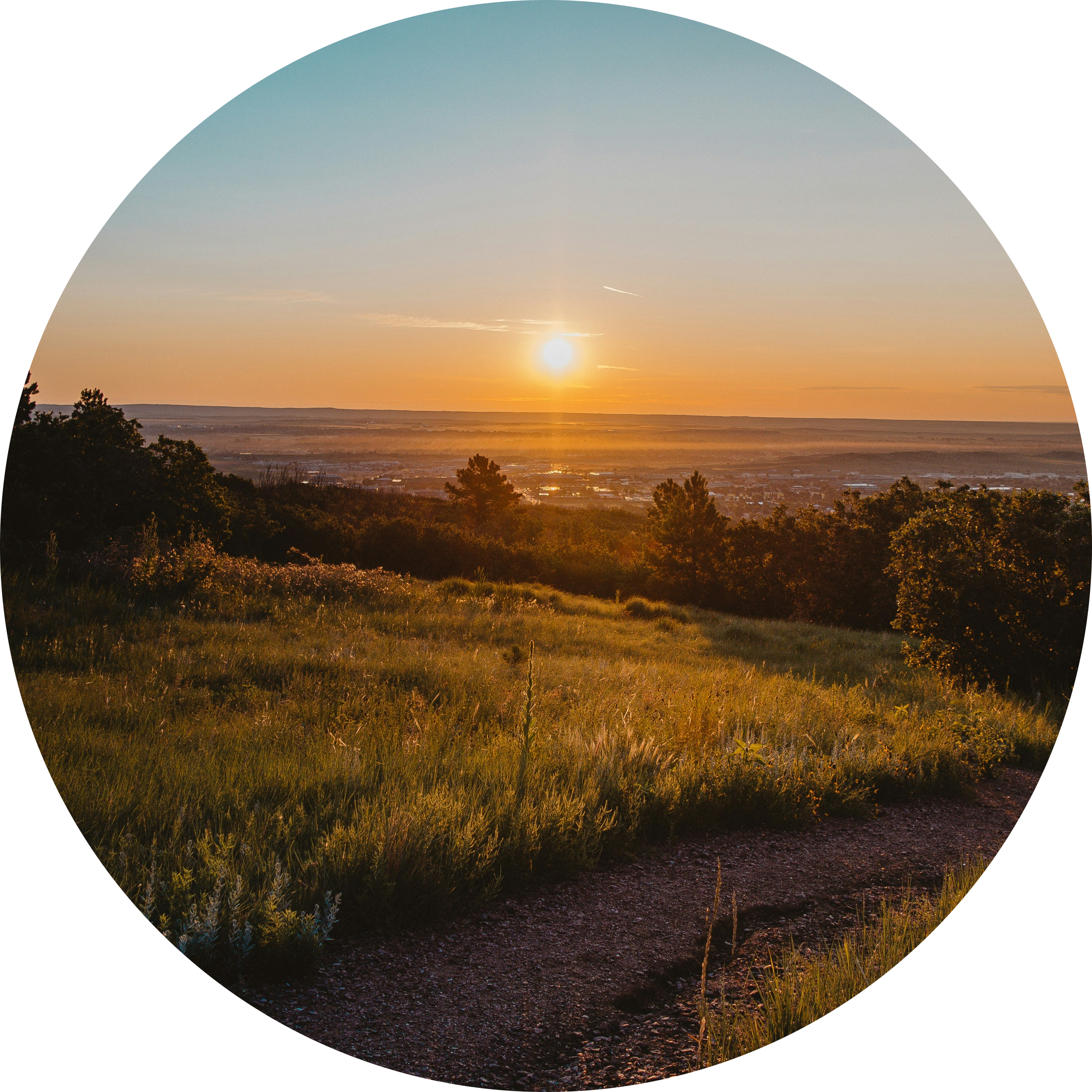 Sunset over the countryside near Sevenoaks, Kent